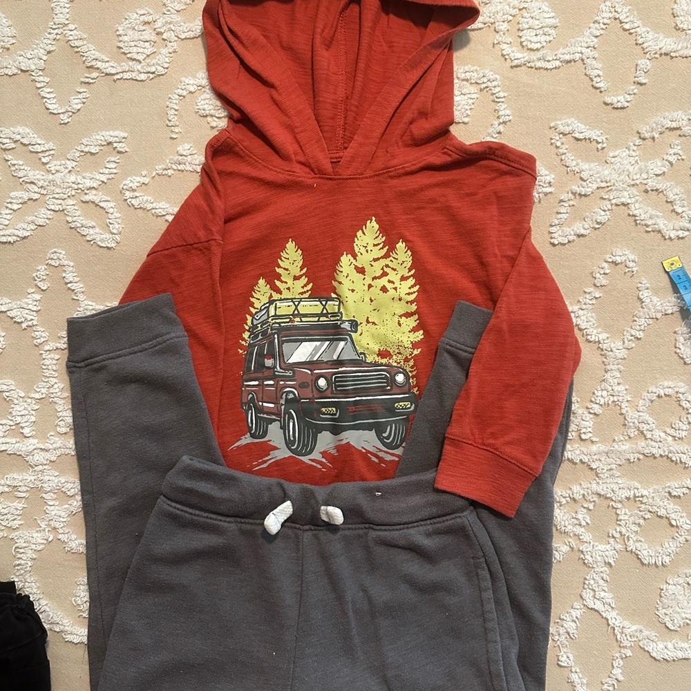Kids Rust Hoodie with Off-Road Truck Graphic - Brand Unknown